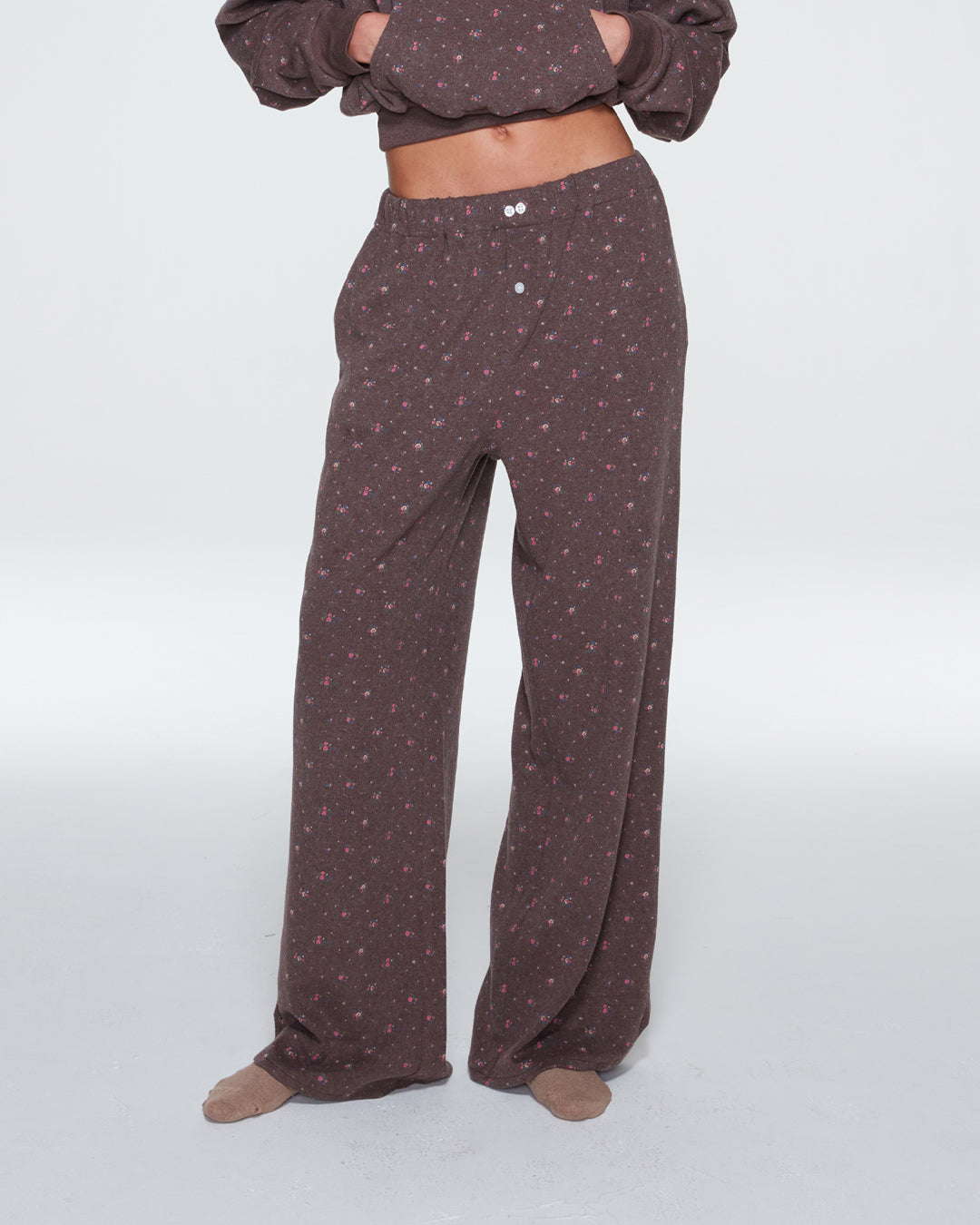 PJ PANTS (FLORAL BROWN)