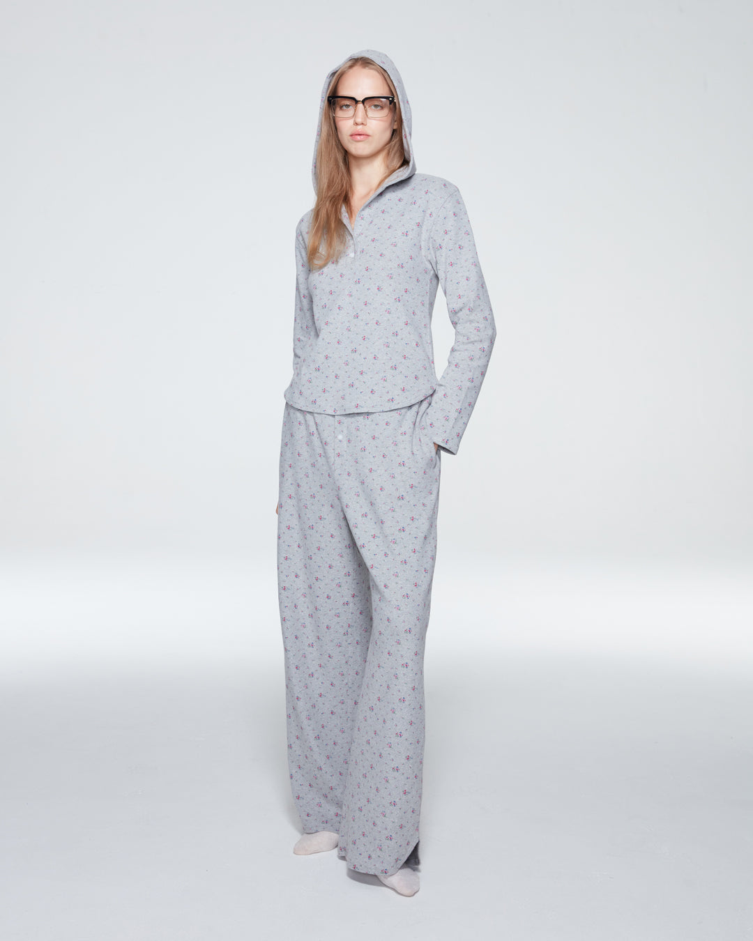 PJ PANTS (FLORAL GREY)