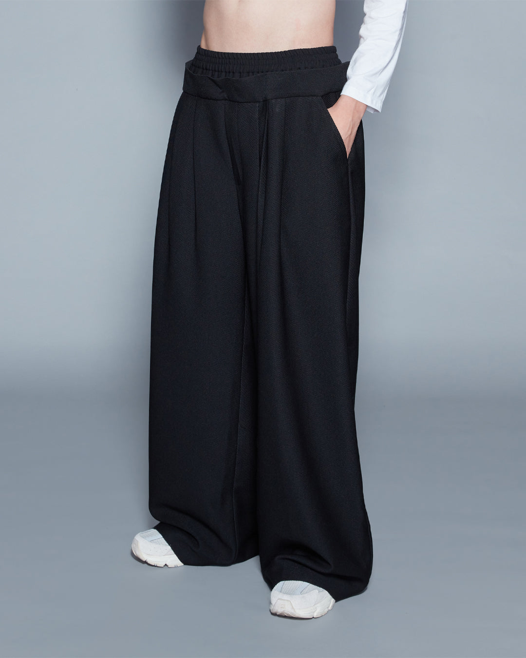 DOUBLE WAIST TROUSERS (BLACK)