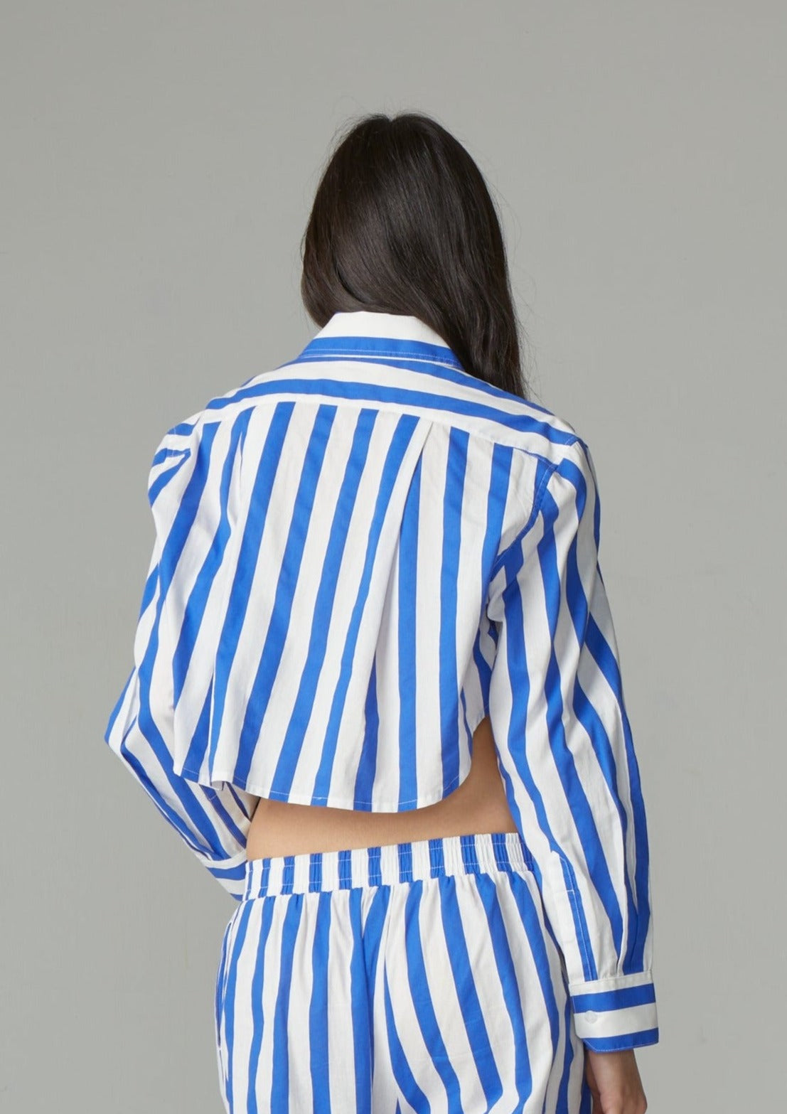 CROPPED PJ BIG STRIPE SHIRT