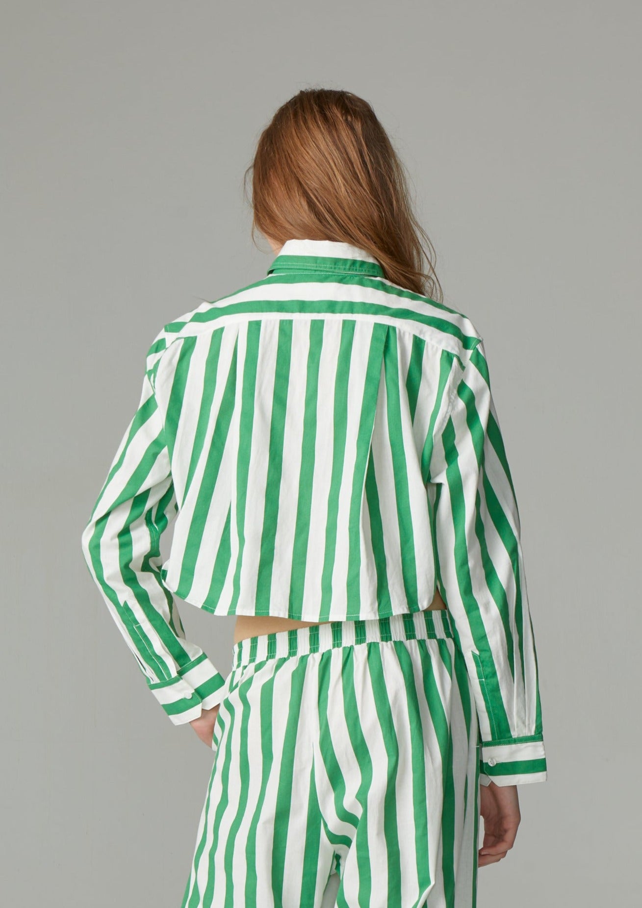 CROPPED PJ BIG STRIPE SHIRT
