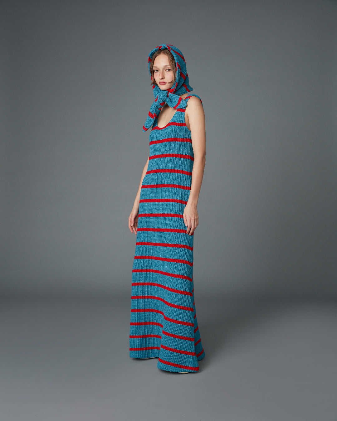 KNITTED DRESS (BLUE)