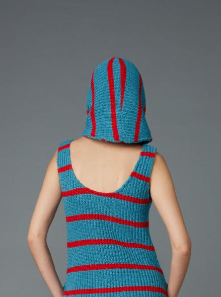 KNITTED HEAD SCARF (BLUE)