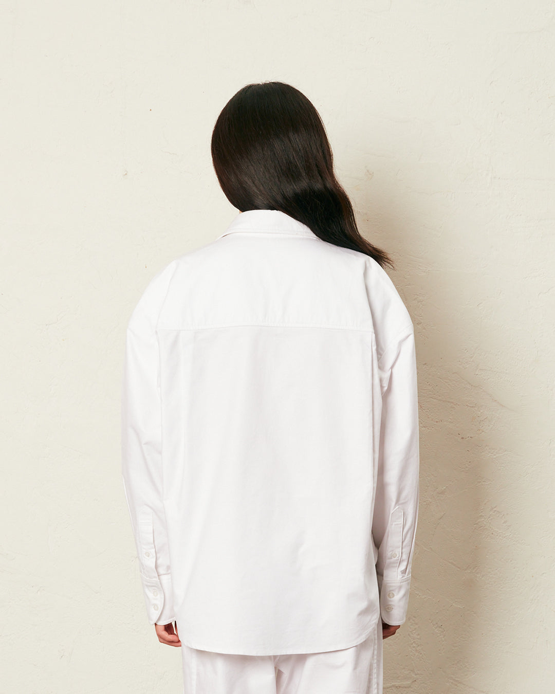 WHITE SHOULDER PAD SHIRT