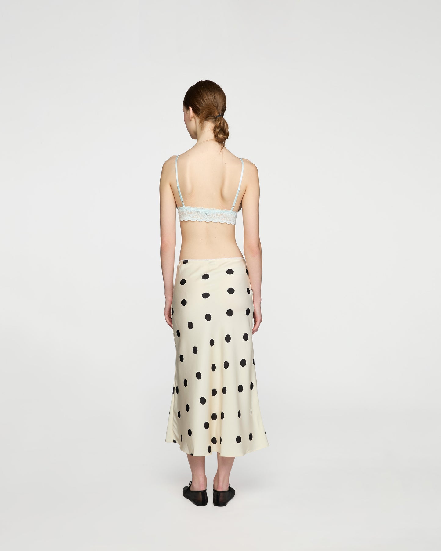 OFF WHITE POLKA DOT MIDI SKIRT