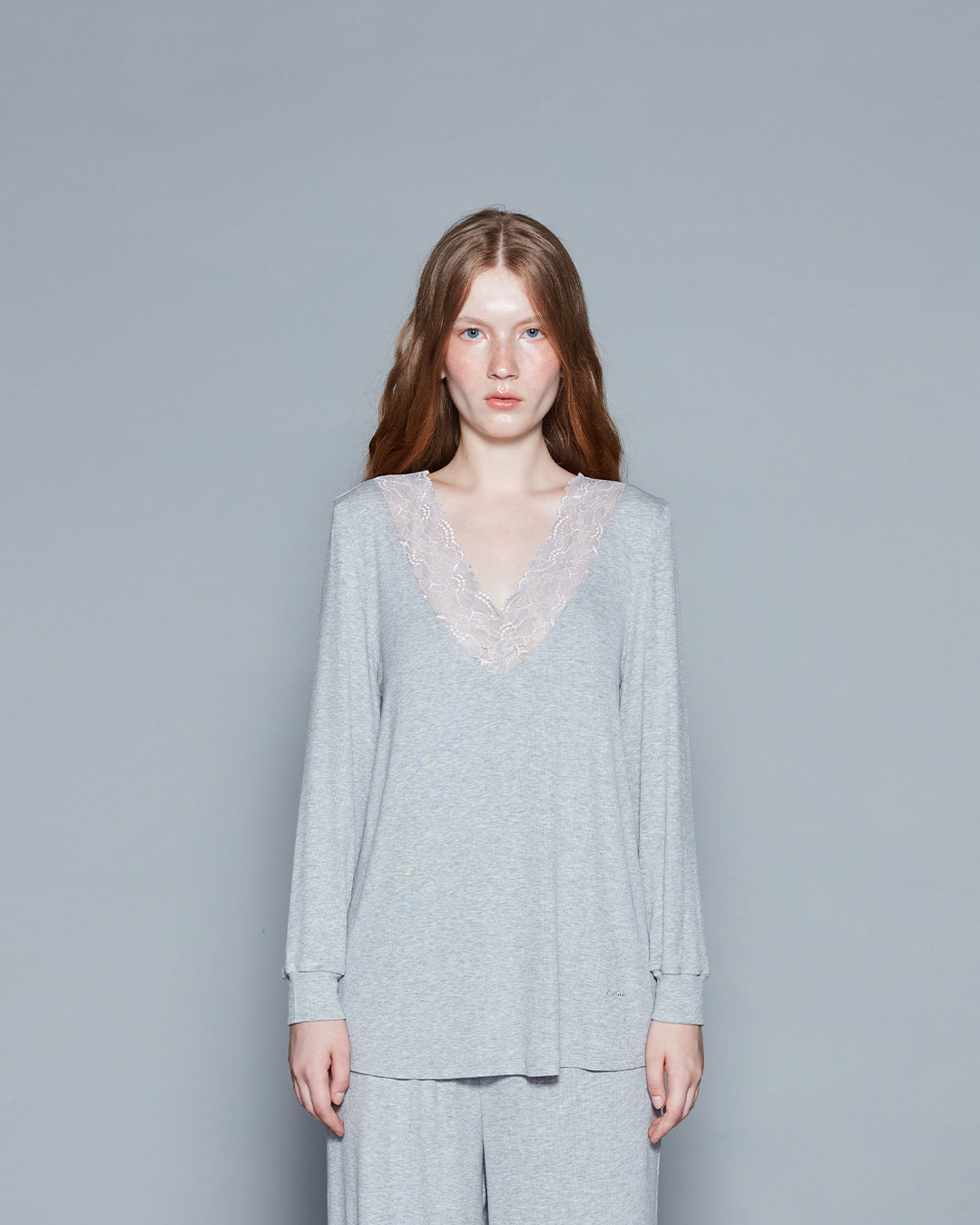 RIBBED PJ SET (GREY)
