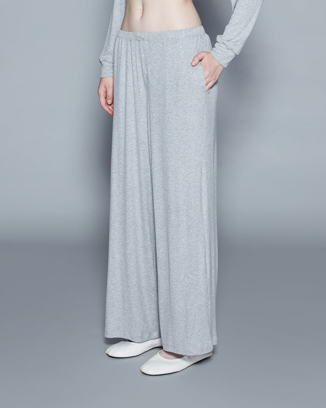 RIBBED PJ SET (GREY)