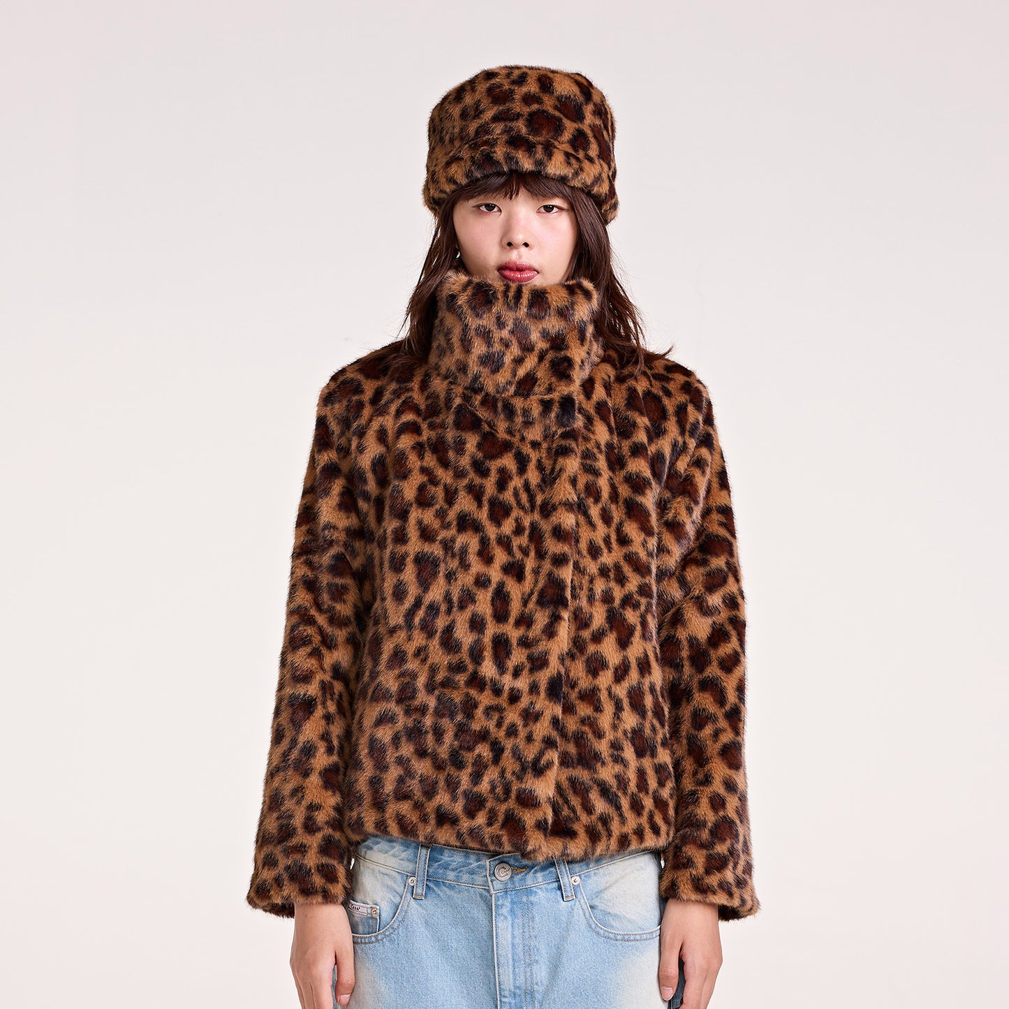 LEOPARD PILLBOX HAT