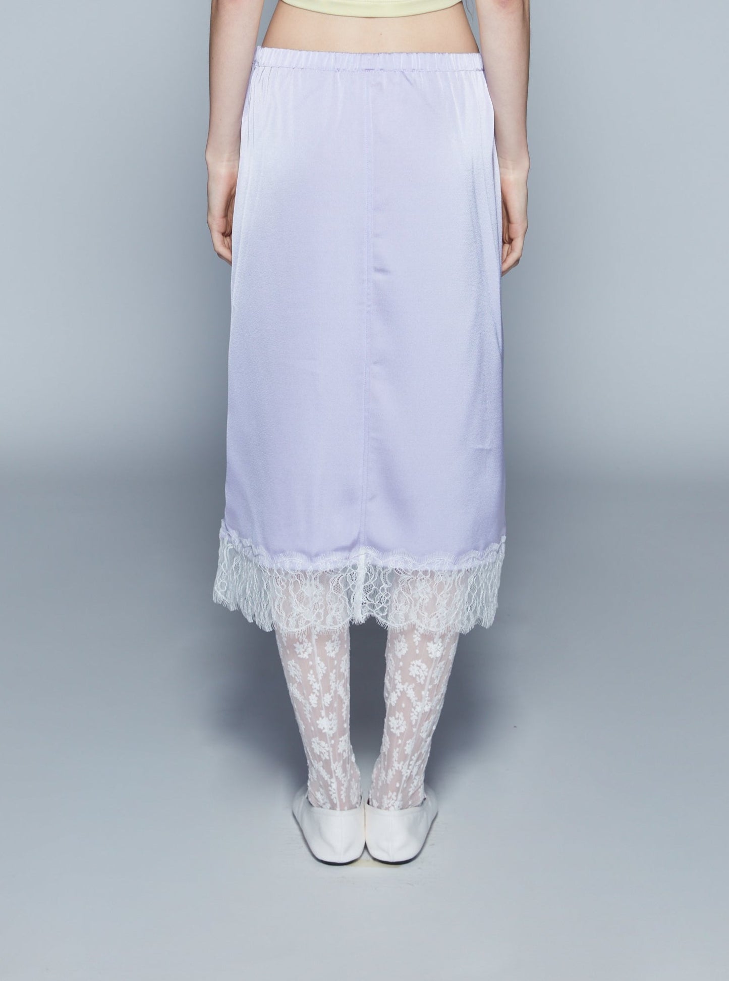 MIDI SATIN SKIRT (PURPLE)