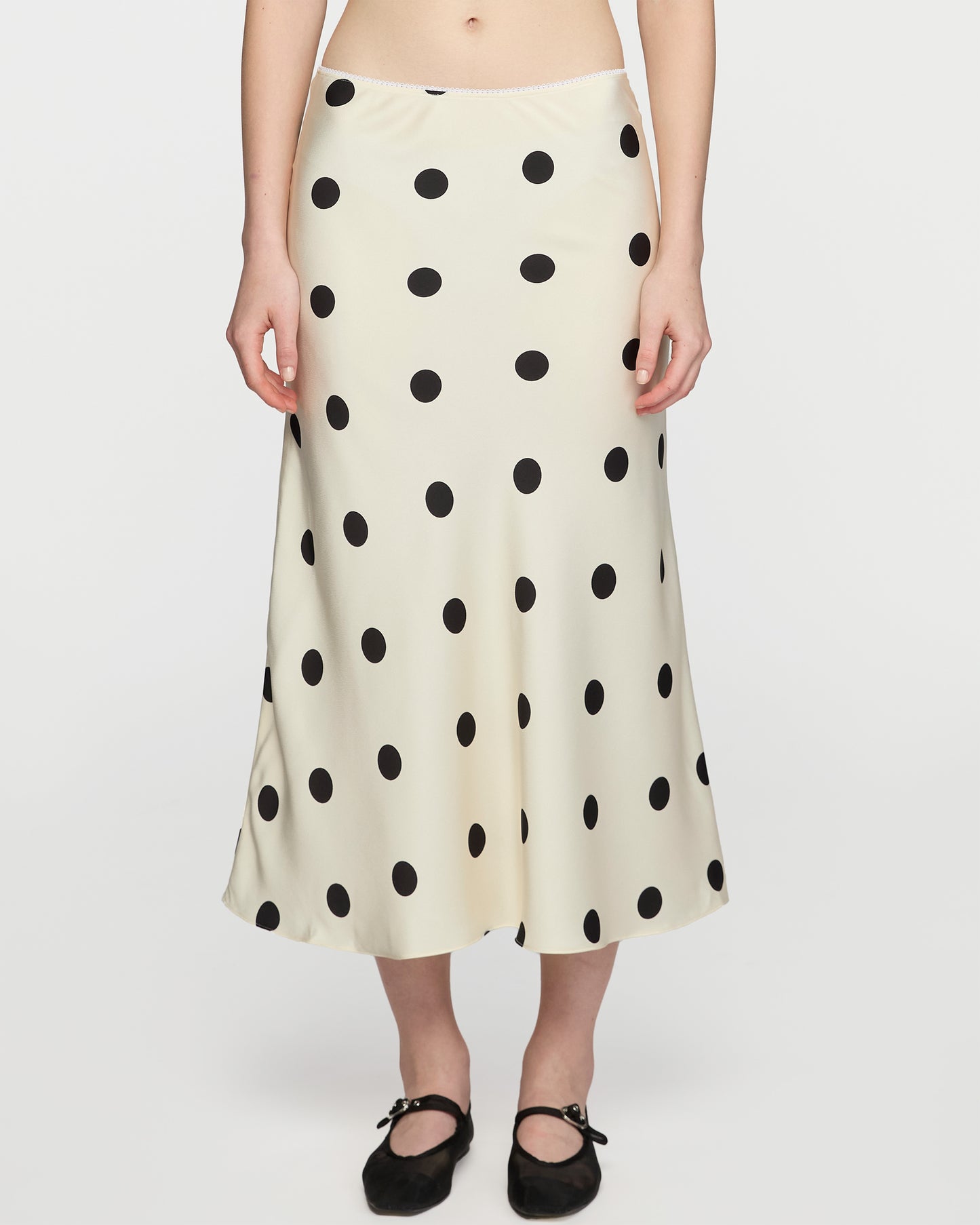 OFF WHITE POLKA DOT MIDI SKIRT