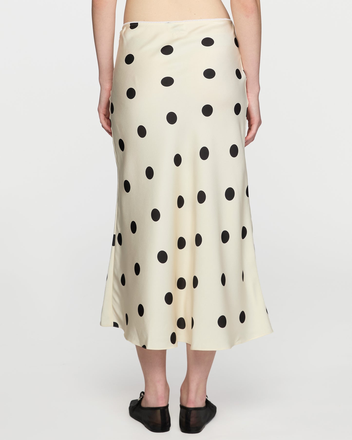 OFF WHITE POLKA DOT MIDI SKIRT