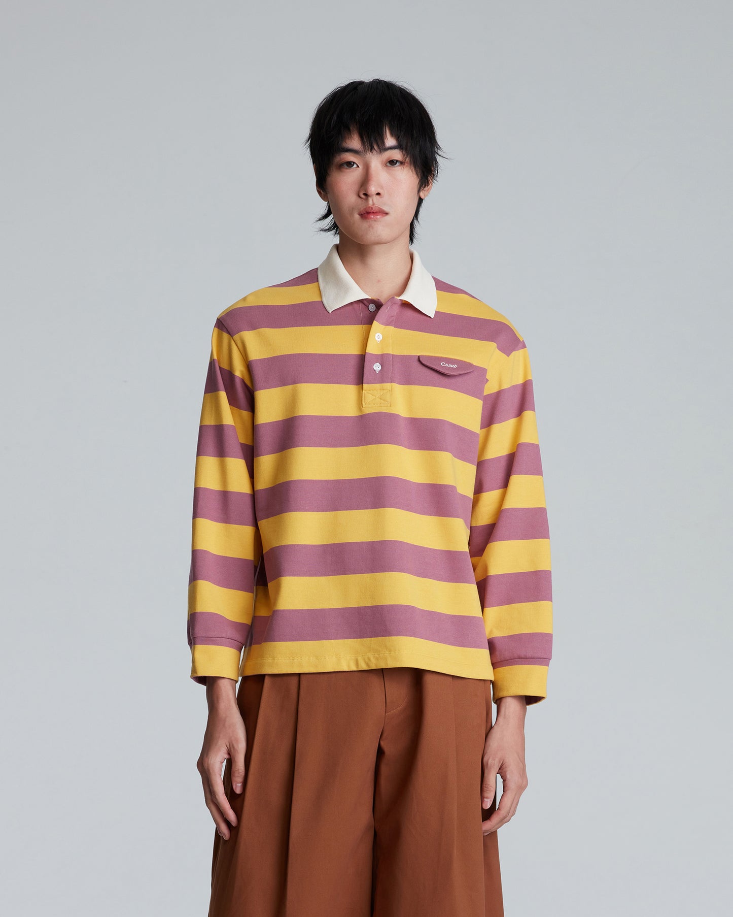 POLO STRIPE PURPLE TOP