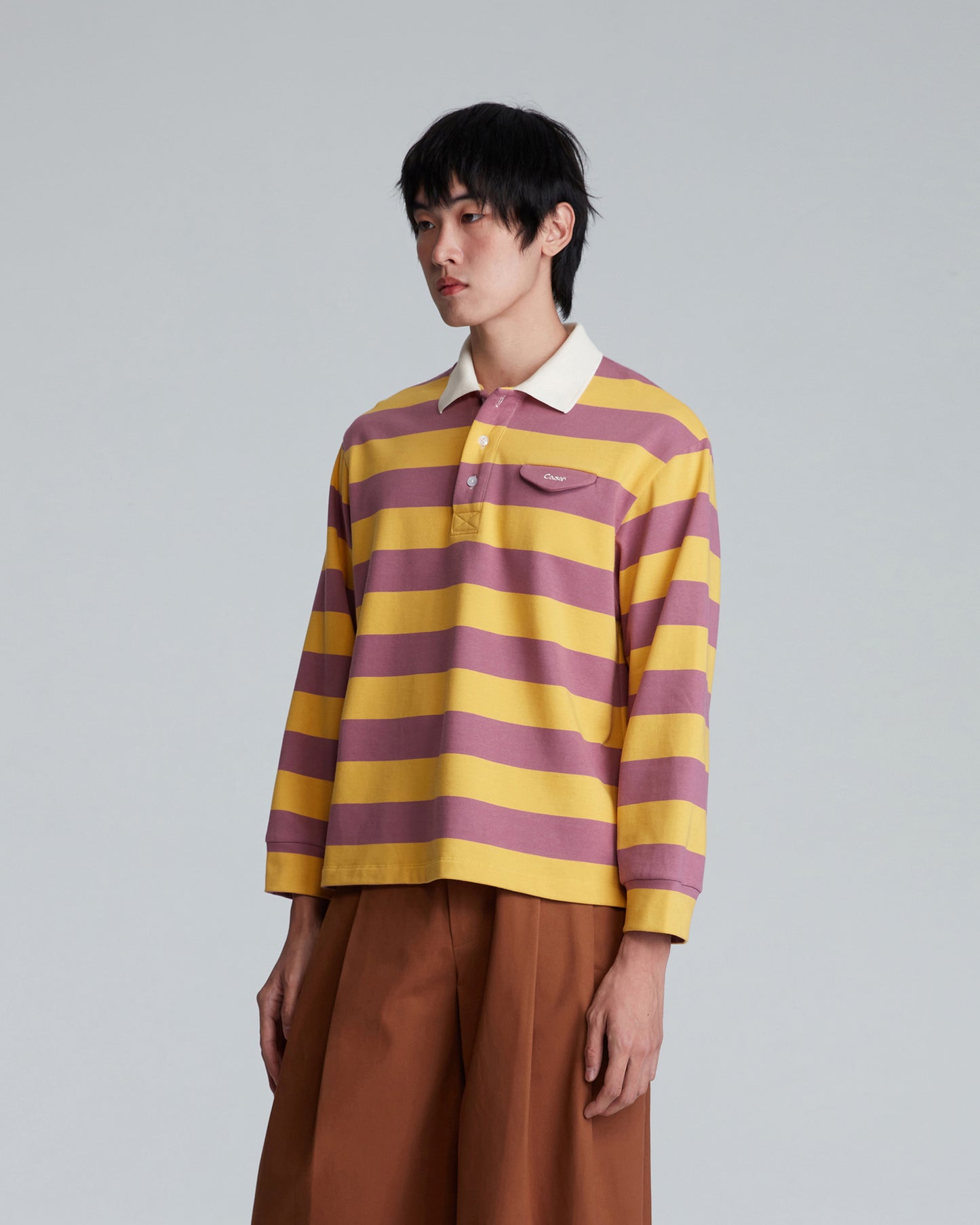 POLO STRIPE PURPLE TOP