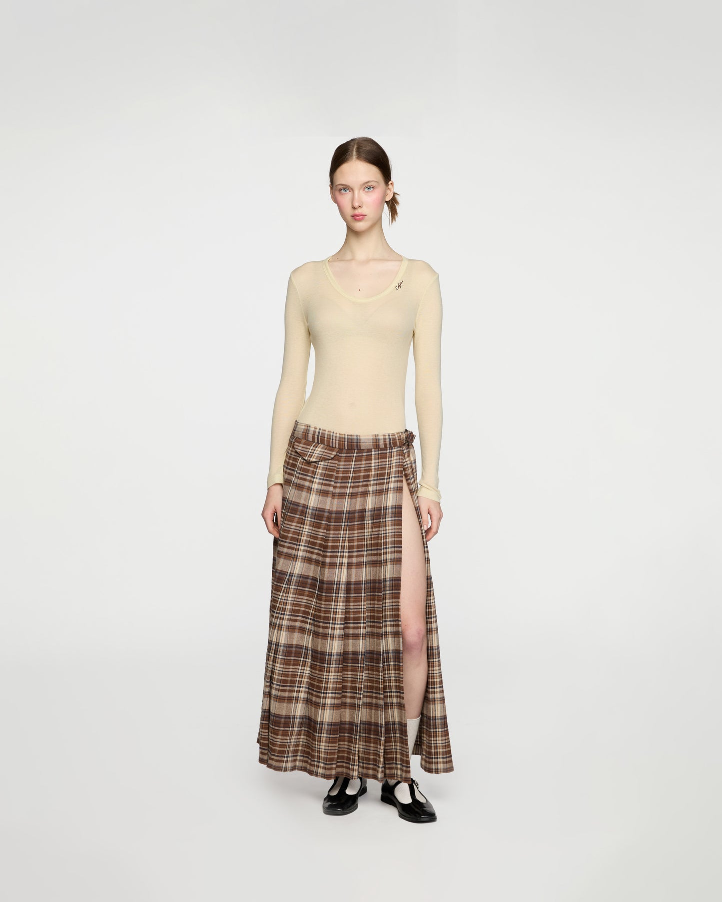 TARTAN PLEATED SKIRT