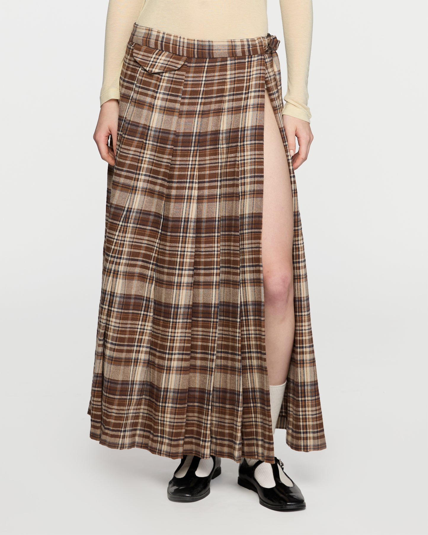 TARTAN PLEATED SKIRT