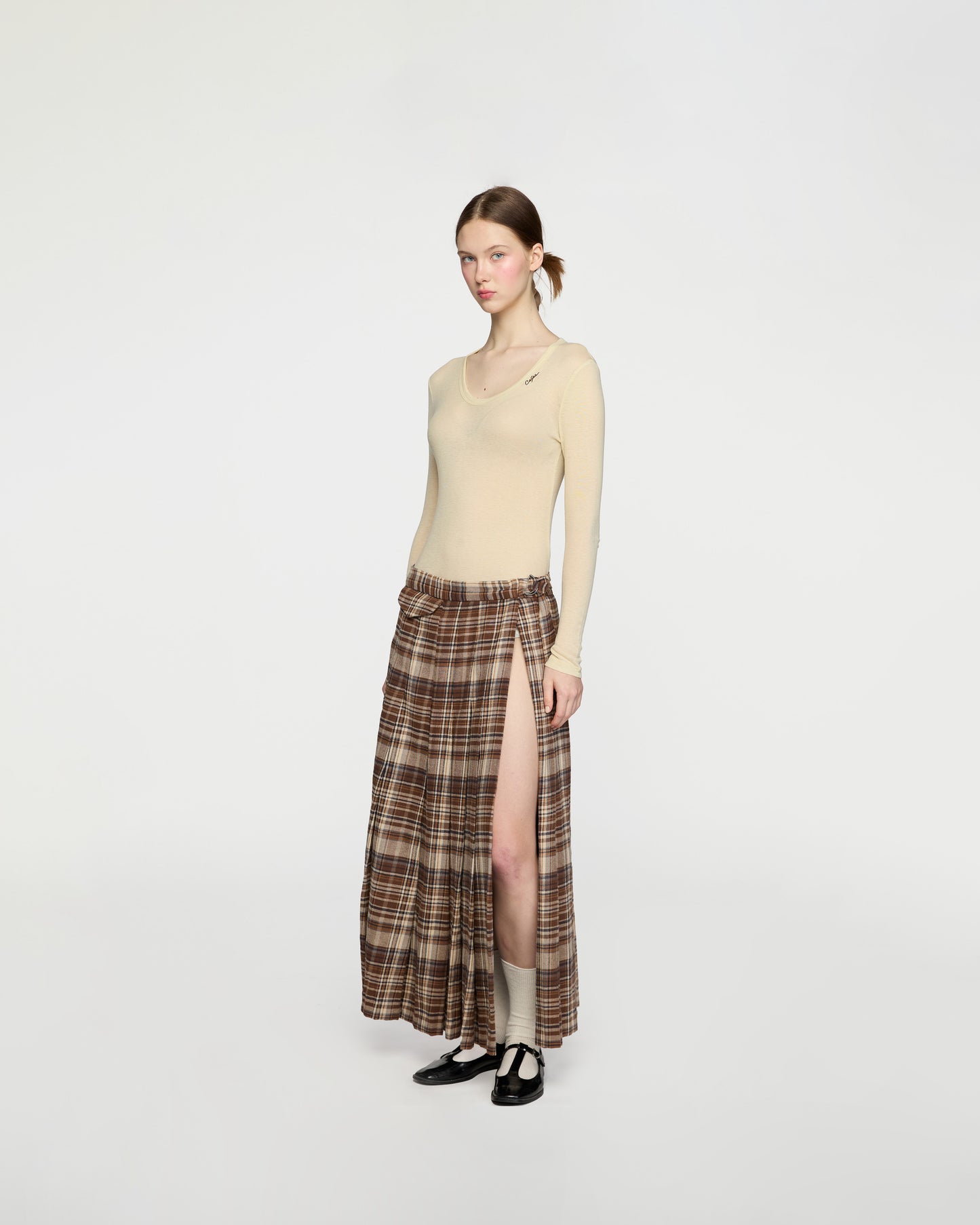 TARTAN PLEATED SKIRT