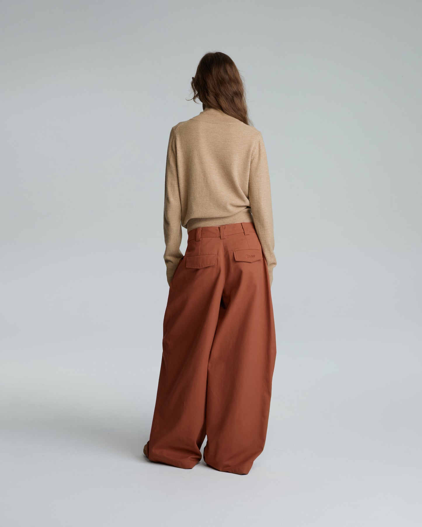 WIDE LEGS PANTS BROWN