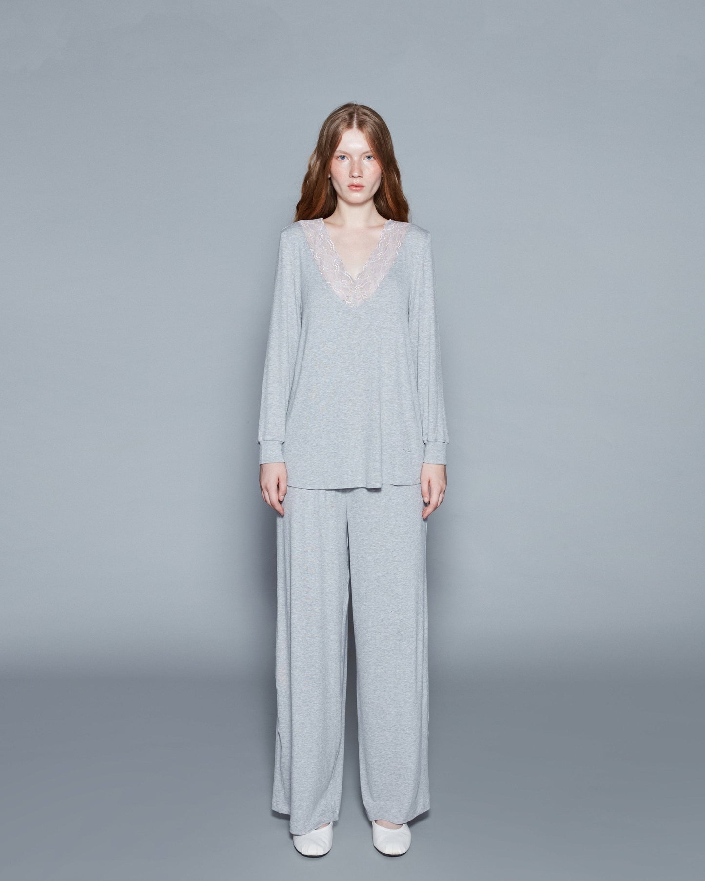RIBBED PJ SET (GREY)