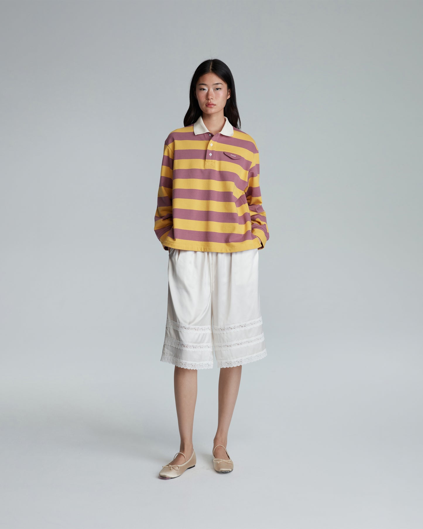 POLO STRIPE PURPLE TOP