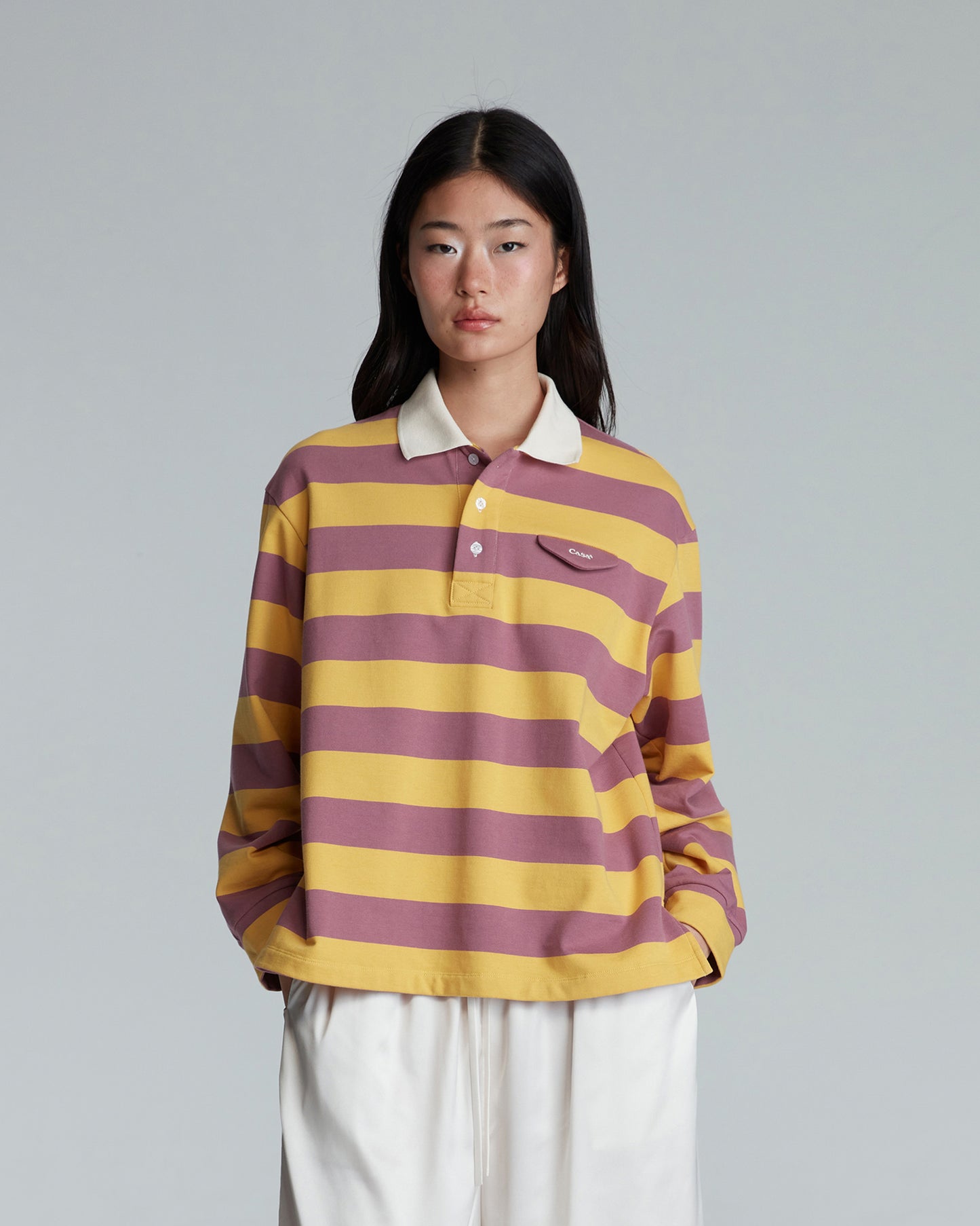 POLO STRIPE PURPLE TOP