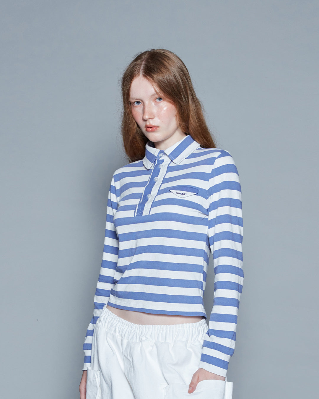 POLO STRIPE BLUE TOP (WOMEN)