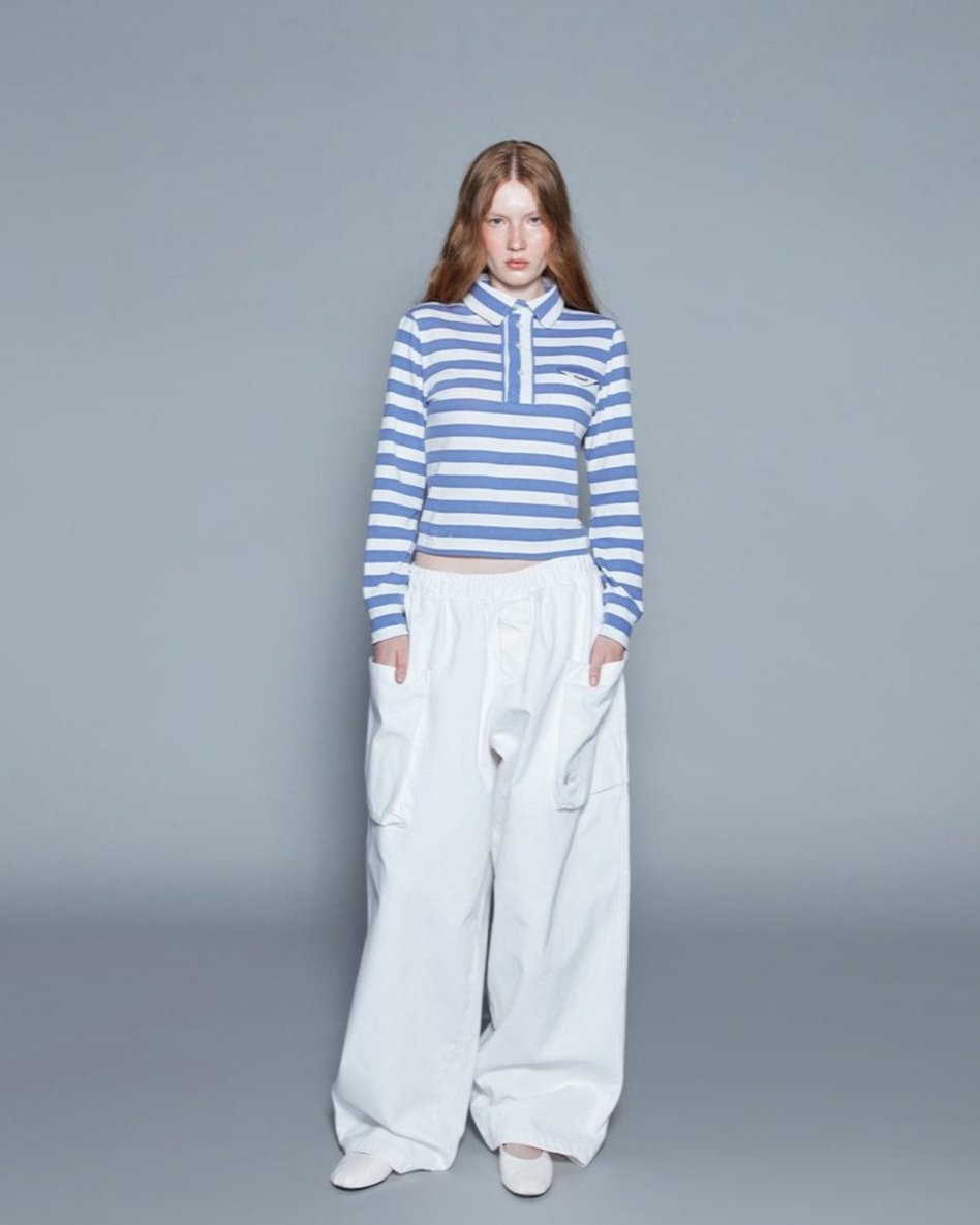 POLO STRIPE BLUE TOP (WOMEN)
