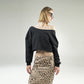 OFF SHOULDERS TERRY CROPPED TOP (BLACK)