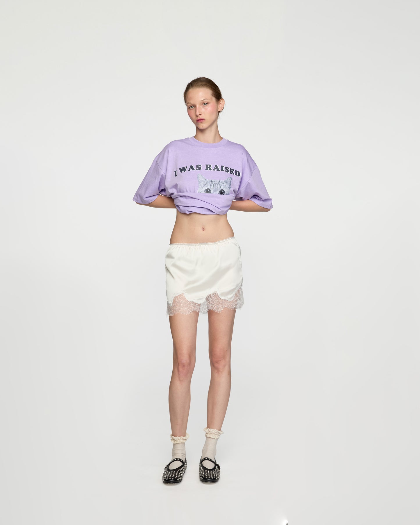 SATIN SKORT (OFF WHITE)