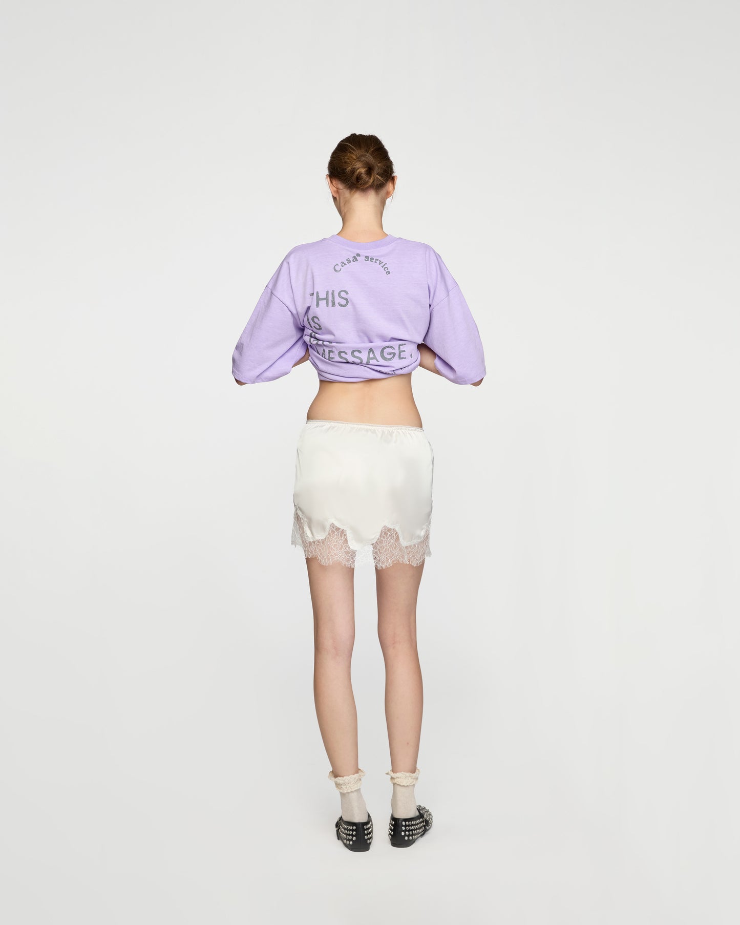 SATIN SKORT (OFF WHITE)