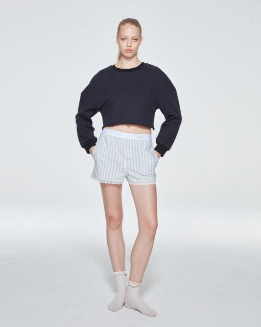 TERRY CROPPED TOP (BLACK)