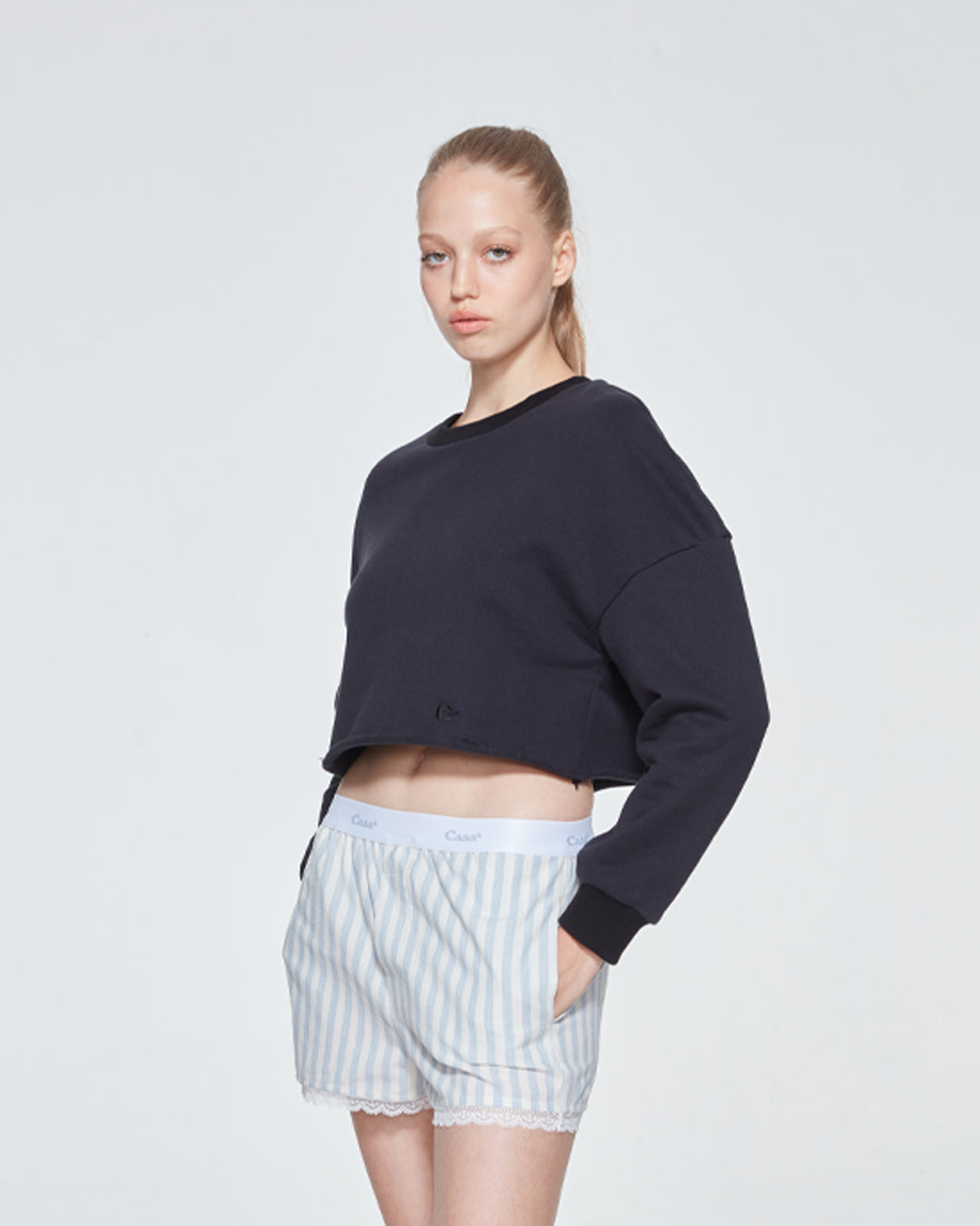 TERRY CROPPED TOP (BLACK)