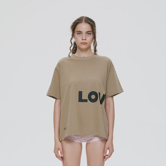 LOVE SERVICE TEE (KHAKI)