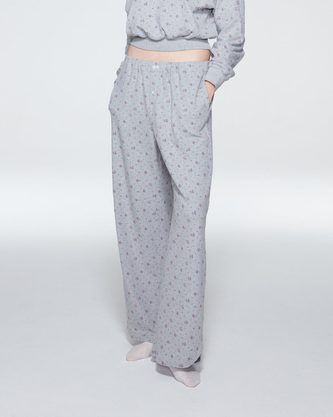 PJ PANTS (FLORAL GREY)