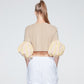 PUFFED SLEEVES CROPPED TOP (KHAKI)