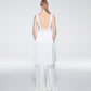SATIN PANTS WITH RUFFLE HEM