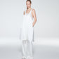 SATIN PANTS WITH RUFFLE HEM