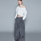 OFF SHOULDERS TERRY CROPPED TOP (GREY)