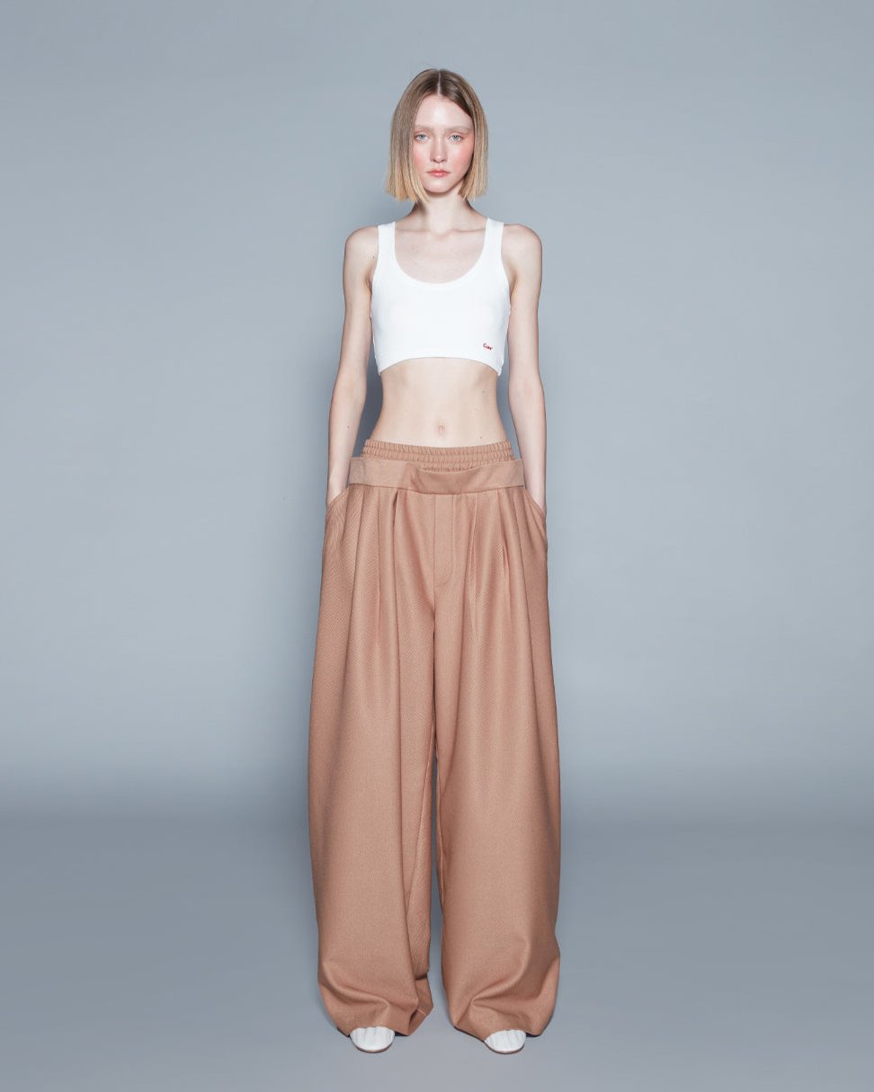 DOUBLE WAIST TROUSERS (BROWN)