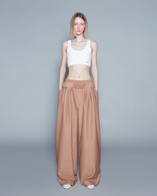 DOUBLE WAIST TROUSERS (BROWN)