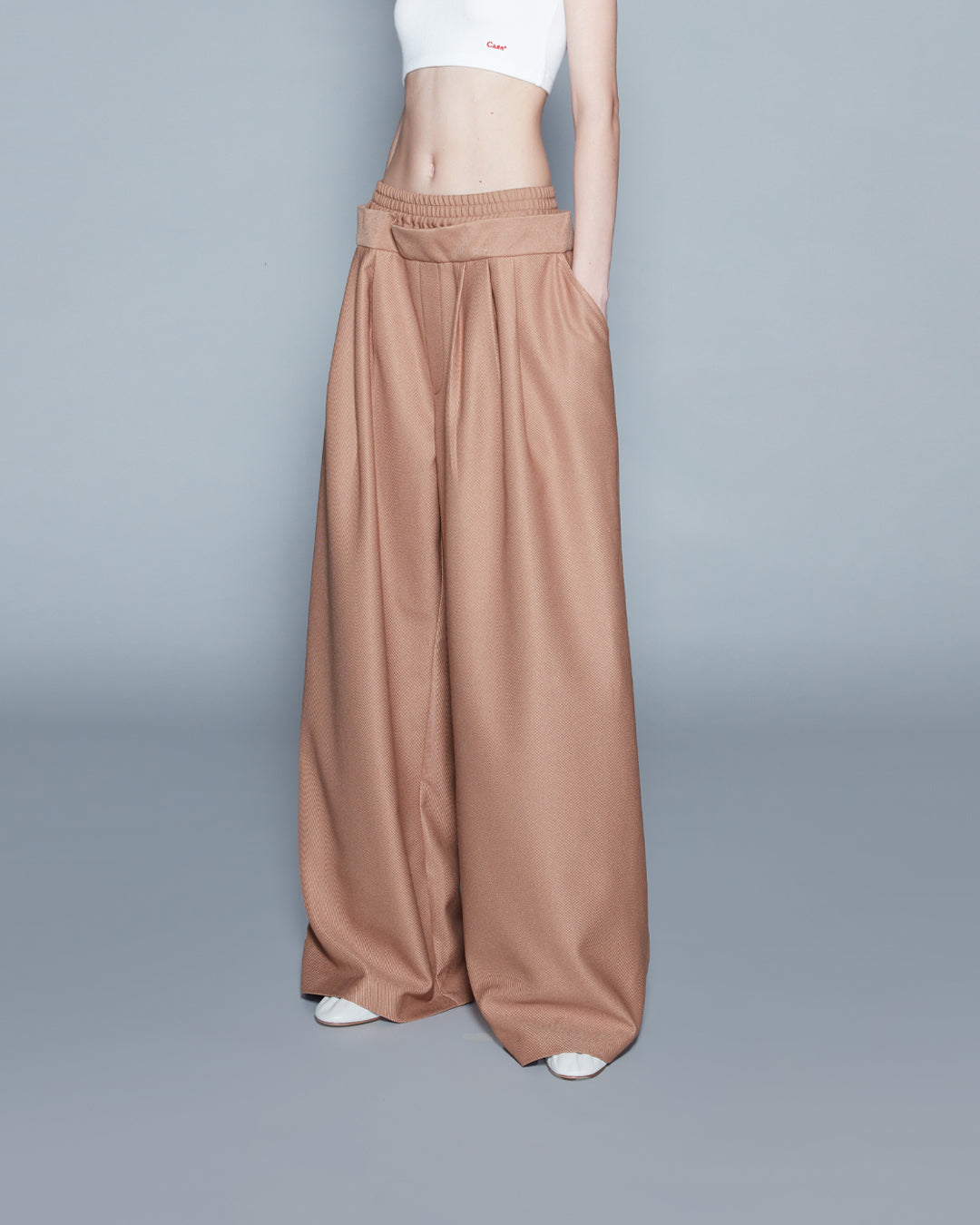 DOUBLE WAIST TROUSERS (BROWN)