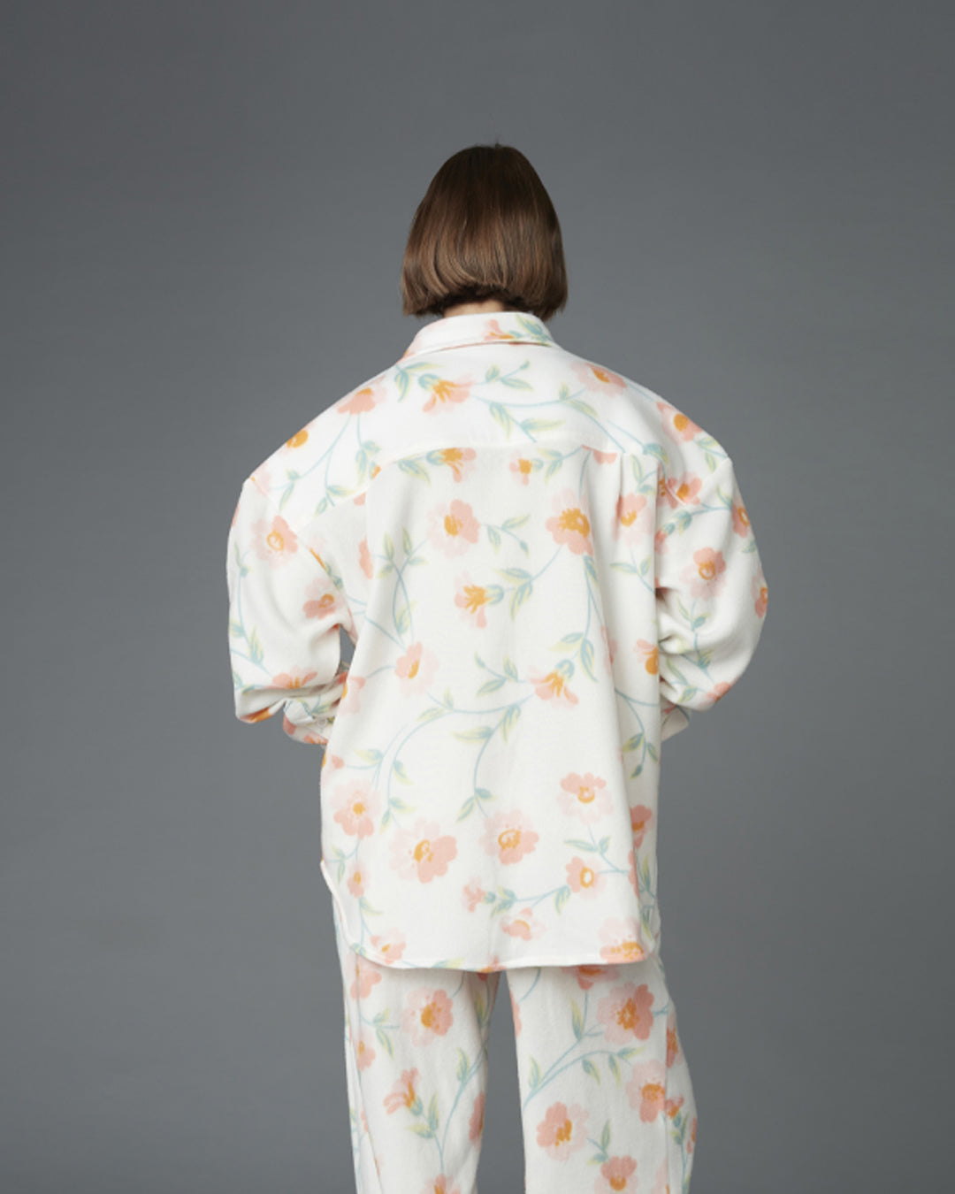 FLEECE SHIRT (FLORAL WHITE)