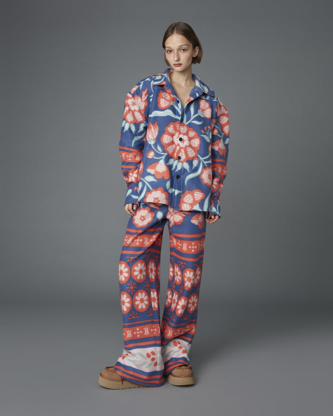 FLEECE SHIRT (FLORAL NAVY)