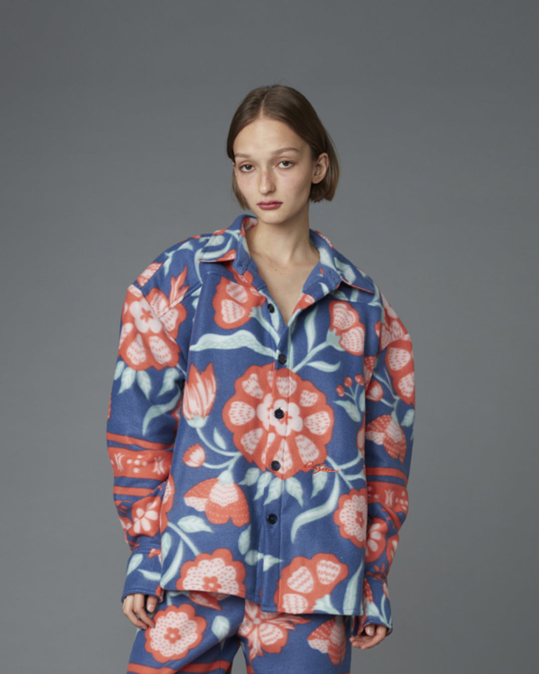 FLEECE SHIRT (FLORAL NAVY)