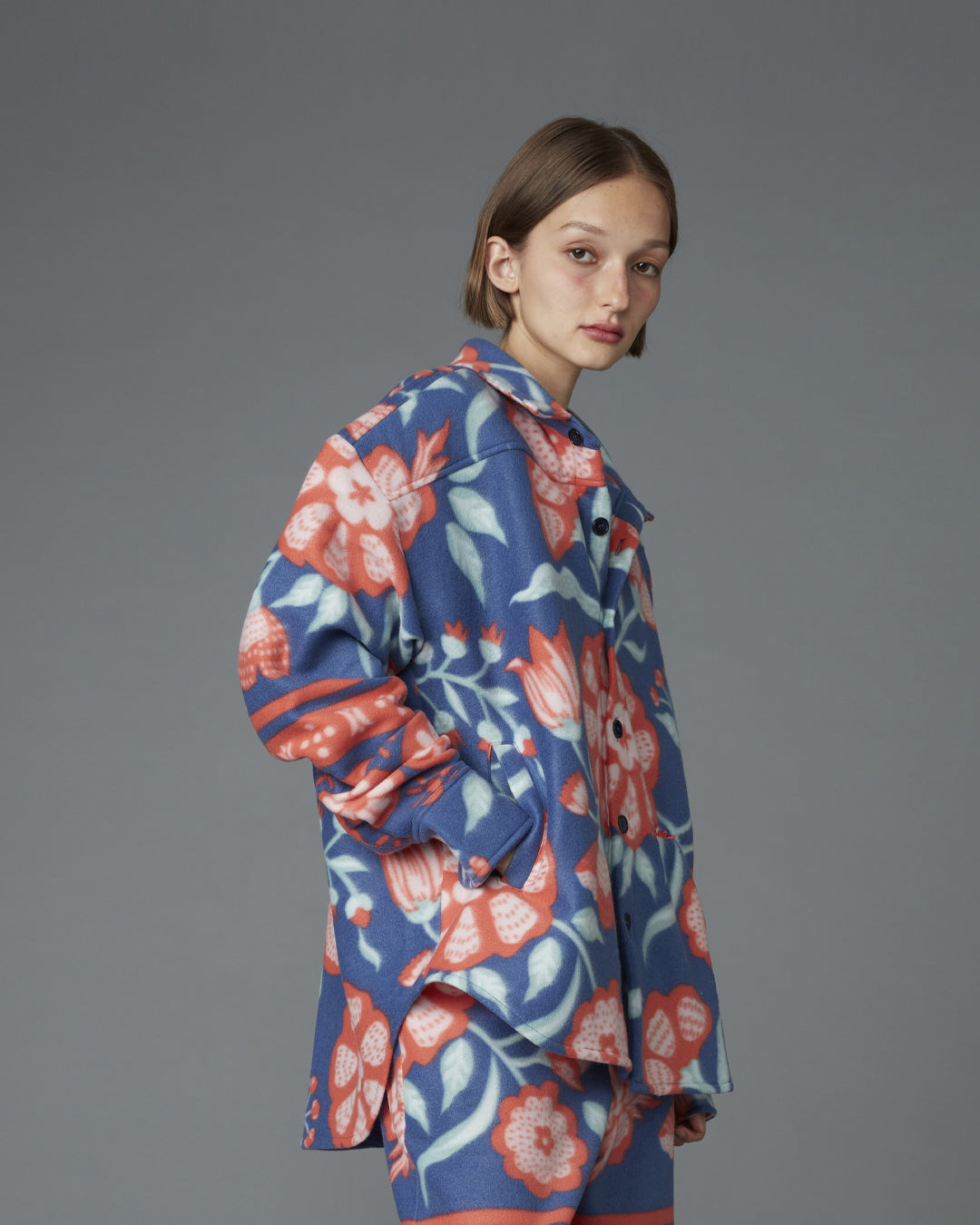 FLEECE SHIRT (FLORAL NAVY)