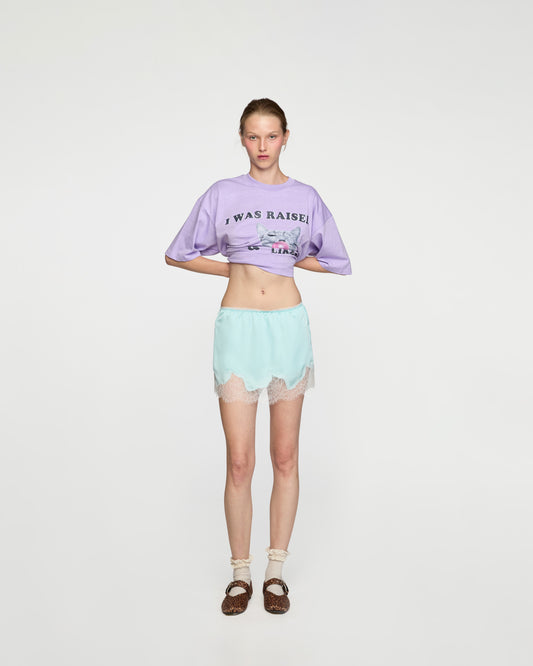 SATIN SKORT (BLUE)