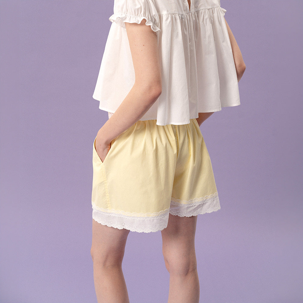 C COTTON SHORTS (YELLOW)