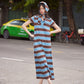 POLO DRESS (BLUE/BROWN)