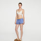 BLUE RIBBED WAISTED SHORTS