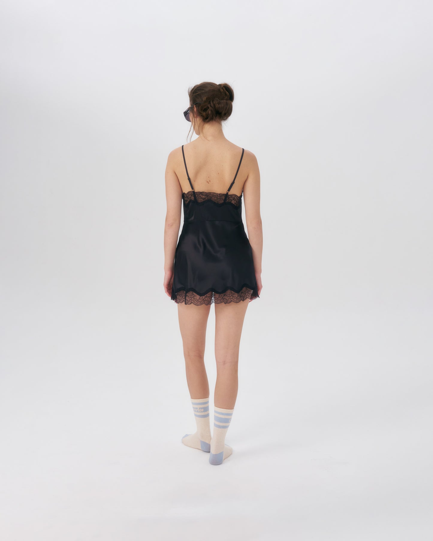 SATIN MINI DRESS (BLACK)