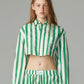 CROPPED PJ BIG STRIPE SHIRT